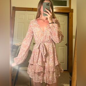 Floral Patterned Layered Flowy Summer Dress